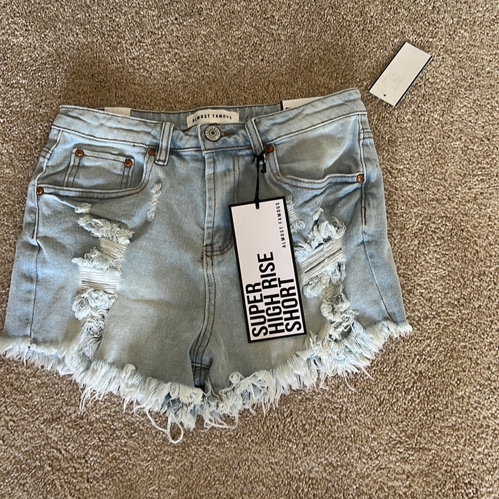 BRAND NEW almost famous distressed jean shorts
